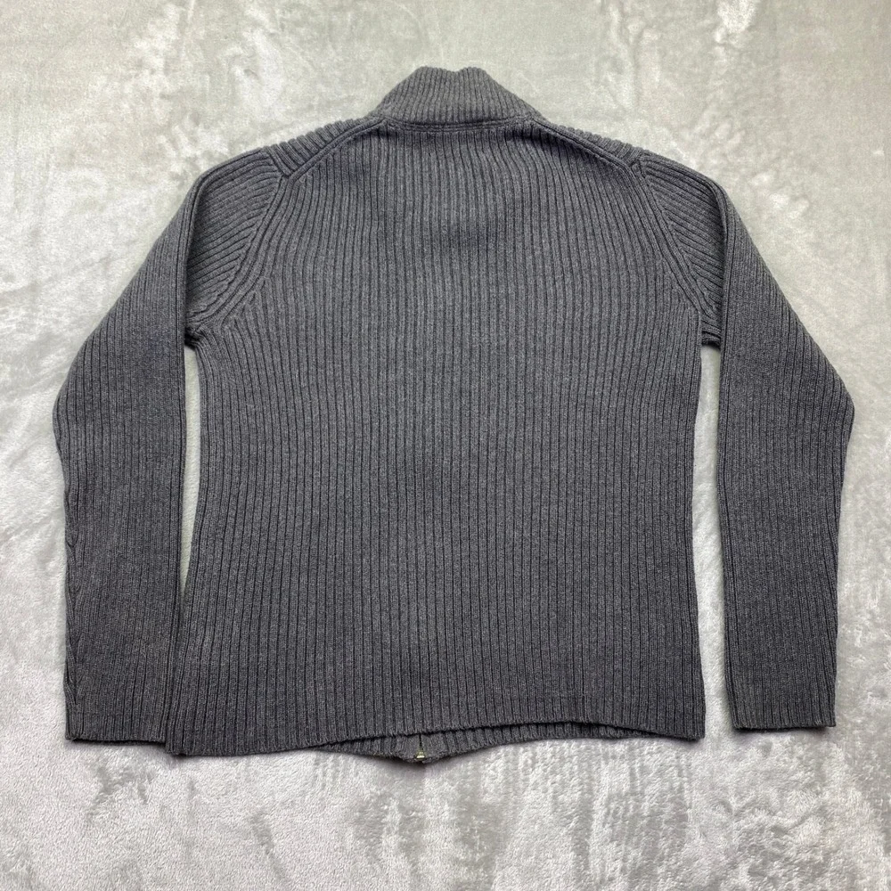 Ralph Lauren‎ Polo Jeans Co. Men's Gray Ribbed Quarter Zip Cotton Sweater M